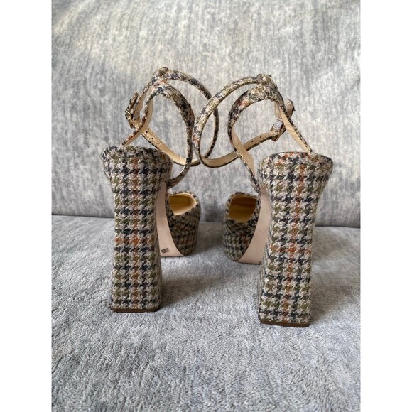 NWT Jessica Simpson Tweed Block Heel Pumps 8.5 Ankle Strap Heels • Square toe - Picture 10 of 10